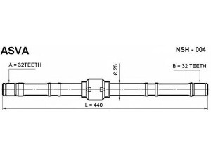 ASVA NSH-004 kardaninis velenas 
 Ratų pavara -> Kardaninis velenas