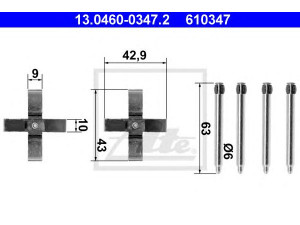 ATE 13.0460-0347.2 priedų komplektas, diskinių stabdžių trinkelės 
 Stabdžių sistema -> Diskinis stabdys -> Stabdžių dalys/priedai
16 05 007