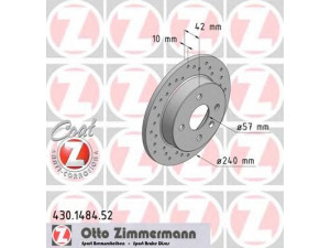 ZIMMERMANN 430.1484.52 stabdžių diskas 
 Stabdžių sistema -> Diskinis stabdys -> Stabdžių diskas
569 108, 569 111, 9196587