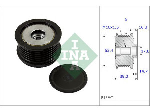INA 535 0236 10 laisvos eigos sankaba, kint. sr. generatorius 
 Diržinė pavara -> Laisvos eigos sankaba, kint. sr. generatorius
AV 6Q 10A35 2BA, 31285816