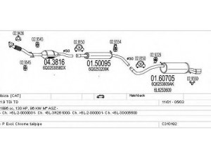 MTS C310192006425 išmetimo sistema 
 Išmetimo sistema -> Išmetimo sistema, visa