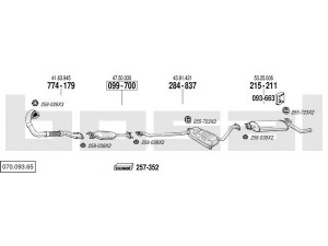 BOSAL 070.093.65 išmetimo sistema 
 Išmetimo sistema -> Išmetimo sistema, visa