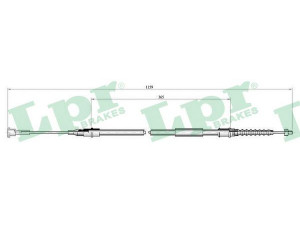 LPR C0551B trosas, stovėjimo stabdys 
 Stabdžių sistema -> Valdymo svirtys/trosai
522446, 9191574, 9191574