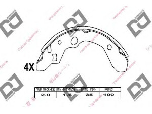 DJ PARTS BS1011 stabdžių trinkelių komplektas 
 Techninės priežiūros dalys -> Papildomas remontas
B5Y62638Z, B5Y62638ZA, B5Y72638Z