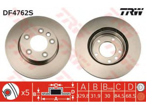 TRW DF4762S stabdžių diskas 
 Stabdžių sistema -> Diskinis stabdys -> Stabdžių diskas
95535140100, 95535140140, 95535140141