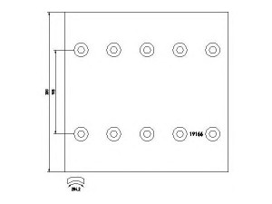 TEXTAR 19166 stabdžio antdėklas, būgninis stabdys