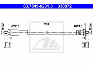 ATE 83.7849-0231.3 stabdžių žarnelė 
 Stabdžių sistema -> Stabdžių žarnelės
1K0 611 775, 1K0 611 775 A, 1K0 611 775 B