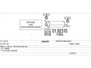 MTS C070121001046 išmetimo sistema 
 Išmetimo sistema -> Išmetimo sistema, visa