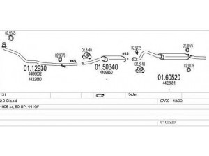 MTS C100320013041 išmetimo sistema 
 Išmetimo sistema -> Išmetimo sistema, visa