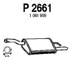 FENNO P2661 galinis duslintuvas 
 Išmetimo sistema -> Duslintuvas
1061959, 1121646, 1230586, 1308588