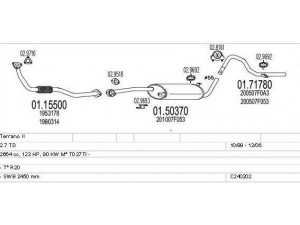 MTS C240202009422 išmetimo sistema 
 Išmetimo sistema -> Išmetimo sistema, visa