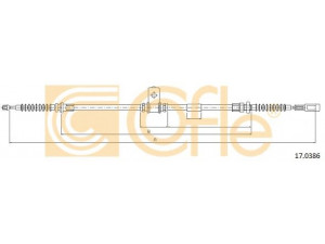 COFLE 17.0386 trosas, stovėjimo stabdys 
 Stabdžių sistema -> Valdymo svirtys/trosai
36530MB00E