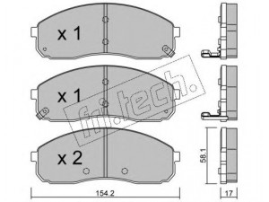 fri.tech. 647.0 stabdžių trinkelių rinkinys, diskinis stabdys 
 Techninės priežiūros dalys -> Papildomas remontas
0K58A-33-23Z
