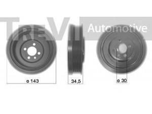 TREVI AUTOMOTIVE PC1036 skriemulys, alkūninis velenas 
 Diržinė pavara -> Dirželio skriemulys
03G105243, 03G105243C, 1315782