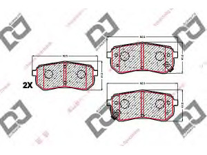DJ PARTS BP1597 stabdžių trinkelių rinkinys, diskinis stabdys 
 Techninės priežiūros dalys -> Papildomas remontas
58302-07A-A00, 5830207A00