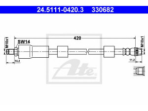 ATE 24.5111-0420.3 stabdžių žarnelė 
 Stabdžių sistema -> Stabdžių žarnelės
4806 A0, 4806 A0
