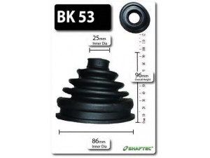 SHAFTEC BK53 gofruotoji membrana, kardaninis velenas 
 Ratų pavara -> Gofruotoji membrana