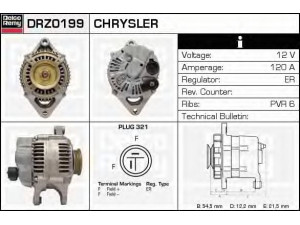 DELCO REMY DRZ0199 kintamosios srovės generatorius 
 Elektros įranga -> Kint. sr. generatorius/dalys -> Kintamosios srovės generatorius
04609230AA, 04727325, 38522264
