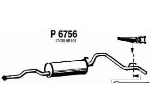 FENNO P6756 vidurinis duslintuvas 
 Išmetimo sistema -> Duslintuvas
17430-5B100, 17430-5B101, J17430-5B101