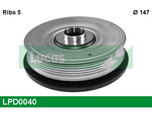 LUCAS ENGINE DRIVE LPD0040 skriemulys, alkūninis velenas 
 Diržinė pavara -> Dirželio skriemulys
8200051126, 8200195546, 8200207436