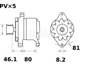 MAHLE ORIGINAL MG 250 kintamosios srovės generatorius 
 Elektros įranga -> Kint. sr. generatorius/dalys -> Kintamosios srovės generatorius
12 04 058, 12 04 059, 12 04 086