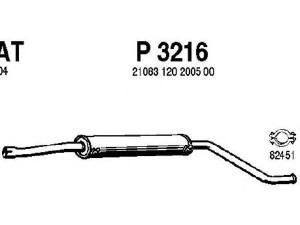 FENNO P3216 vidurinis duslintuvas 
 Išmetimo sistema -> Duslintuvas
210831202005, 21083120200500