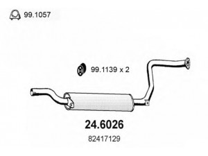 ASSO 24.6026 vidurinis duslintuvas 
 Išmetimo sistema -> Duslintuvas
82417129