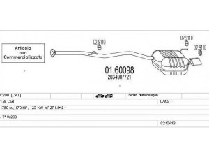 MTS C210413007799 išmetimo sistema 
 Išmetimo sistema -> Išmetimo sistema, visa