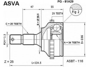 ASVA PG-81A29 jungčių komplektas, kardaninis velenas 
 Ratų pavara -> Sujungimai/komplektas
3272.S6