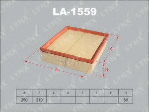 LYNXauto LA-1559 oro filtras 
 Filtrai -> Oro filtras
5019408, 870X9601CCA, 058 133 843