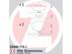 ZIMMERMANN 23440.175.1 stabdžių trinkelių rinkinys, diskinis stabdys 
 Techninės priežiūros dalys -> Papildomas remontas
1 355 950, 1 360 303, 2M5V2K021AA