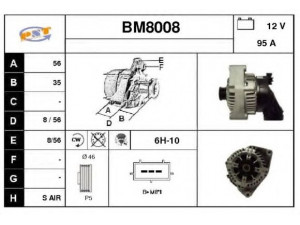 SNRA BM8008 kintamosios srovės generatorius 
 Elektros įranga -> Kint. sr. generatorius/dalys -> Kintamosios srovės generatorius