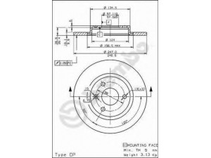 BREMBO 08.5583.10 stabdžių diskas 
 Stabdžių sistema -> Diskinis stabdys -> Stabdžių diskas
95661811, 96047276