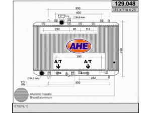 AHE 129.048 radiatorius, variklio aušinimas 
 Aušinimo sistema -> Radiatorius/alyvos aušintuvas -> Radiatorius/dalys
1770079J10