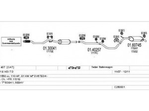 MTS C260831023825 išmetimo sistema 
 Išmetimo sistema -> Išmetimo sistema, visa