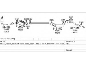 MTS C110800004018 išmetimo sistema 
 Išmetimo sistema -> Išmetimo sistema, visa