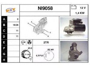 SNRA NI9058 starteris 
 Elektros įranga -> Starterio sistema -> Starteris
M2T25481, 233000C010