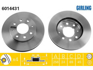 GIRLING 6014431 stabdžių diskas 
 Dviratė transporto priemonės -> Stabdžių sistema -> Stabdžių diskai / priedai
MB407639, MB668107, MB928994, MB928995