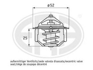 ERA 350256 termostatas, aušinimo skystis 
 Aušinimo sistema -> Termostatas/tarpiklis -> Thermostat
17570-74001, 19300-692-811, 19300-692-812