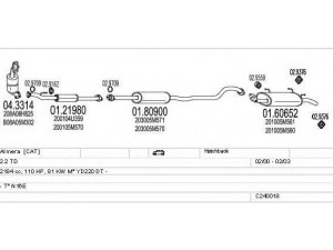 MTS C240018004484 išmetimo sistema 
 Išmetimo sistema -> Išmetimo sistema, visa