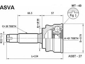 ASVA MT-43 jungčių komplektas, kardaninis velenas
MR980745, MR980746