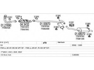 MTS C280388006374 išmetimo sistema 
 Išmetimo sistema -> Išmetimo sistema, visa