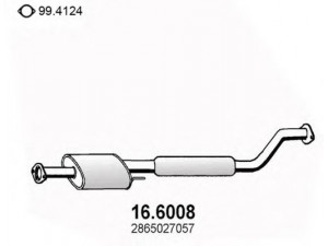 ASSO 16.6008 vidurinis duslintuvas 
 Išmetimo sistema -> Duslintuvas
2865027057, 2865027059, 2865027959