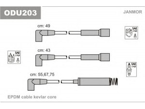 JANMOR ODU203 uždegimo laido komplektas 
 Kibirkšties / kaitinamasis uždegimas -> Uždegimo laidai/jungtys
1612459, 1612477, 1612479, 1612523