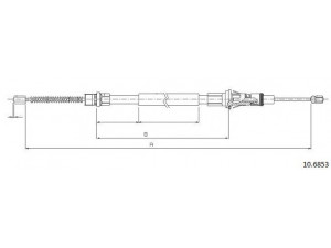 CABOR 10.6853 trosas, stovėjimo stabdys 
 Stabdžių sistema -> Valdymo svirtys/trosai
3640000QAA, 4500251, 7700311217