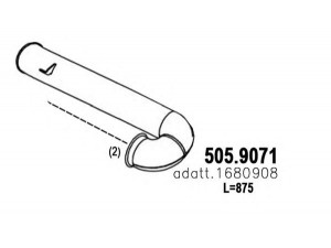 ASSO 505.9071 išleidimo kolektorius 
 Išmetimo sistema -> Išmetimo vamzdžiai
1680908, 1684683, 1738025