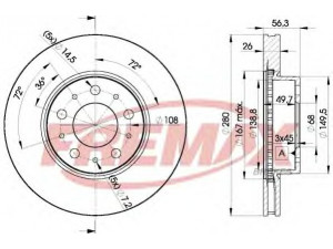 FREMAX BD-6567 stabdžių diskas 
 Stabdžių sistema -> Diskinis stabdys -> Stabdžių diskas
3516567.9, 35165679, 6848902