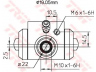 TRW BWD113A rato stabdžių cilindras 
 Stabdžių sistema -> Ratų cilindrai
1H0611053, 6Q0611053B, 6QE611053A