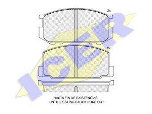 ICER 180463 stabdžių trinkelių rinkinys, diskinis stabdys 
 Techninės priežiūros dalys -> Papildomas remontas
04491-12130, 04491-14150, 04491-14151