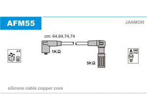 JANMOR AFM55 uždegimo laido komplektas 
 Kibirkšties / kaitinamasis uždegimas -> Uždegimo laidai/jungtys
60537945, 60537946, 60538409, 60597907